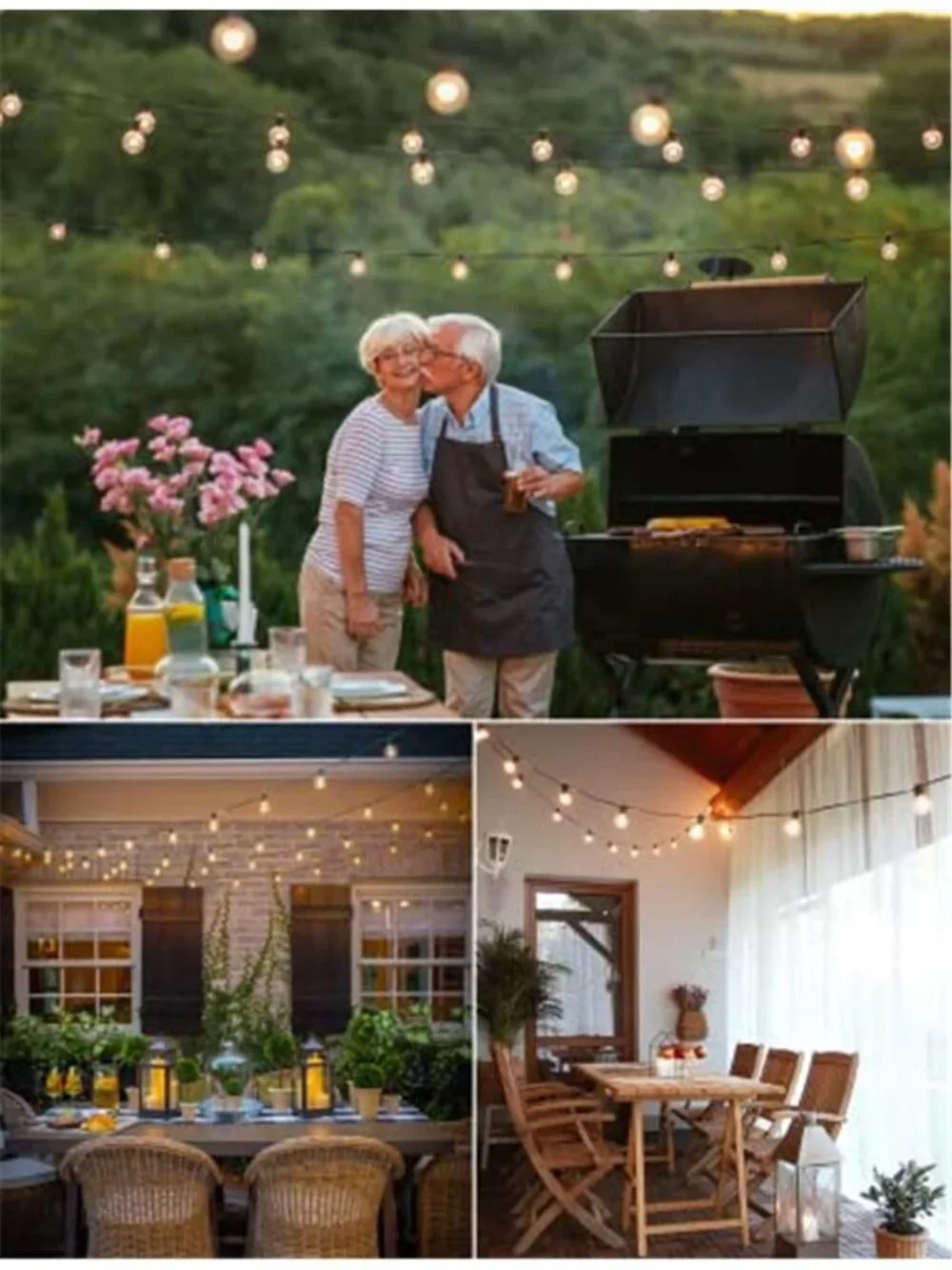 Outdoor String Lights 30FT G40 Globe Patio Lights with 27 Edison Glass Bulbs